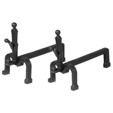 Paire de Chenets en Fonte 48 x 46 h cm Pour cheminée et poêle à bois LUNAWAY IT