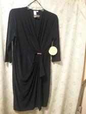 Ladies classic navy blue office-to-evening dress, size XL (approx. size 12)