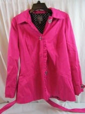 Anthracite By Muse Woman’s Hot Pink Jacket Size 8 Polka Dot Lining W/ Belt