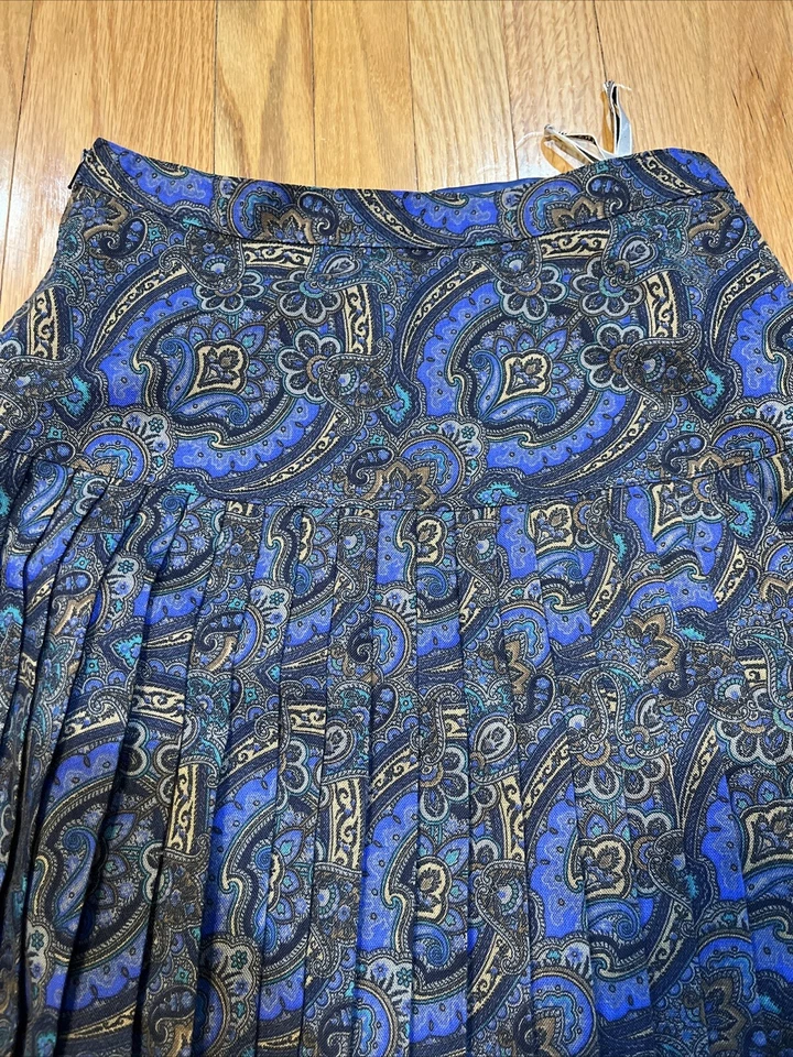 Maxi Falda Hammer Azul Y Dorado Hammer Plisada Talla 28/33 Alemania Trevira Foto 3 de 4