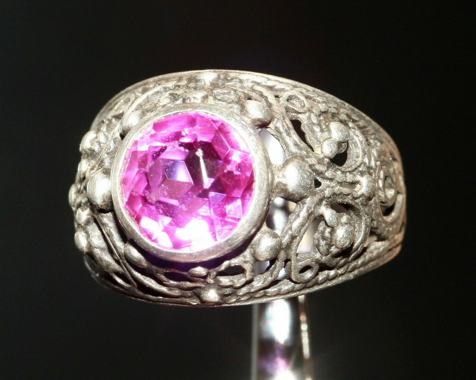 Bague vintage en argent, argent de l'URSS, titre 875, corindon