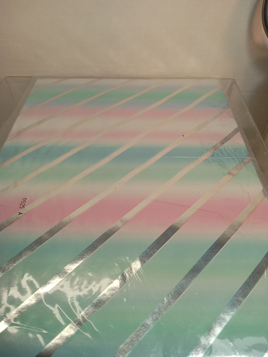 Vintage Carlton Cards Gift Wrap 1 Sheet 8.33 sq ft Metallized Paper Pink Silver