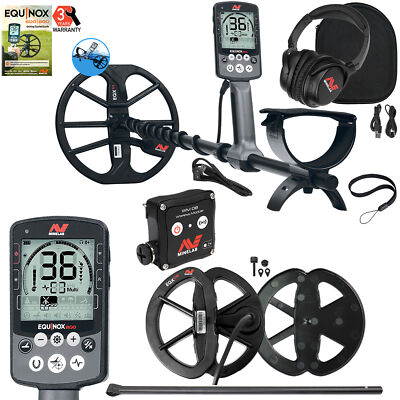 Minelab EQUINOX 800 Metal Detector with 24'' Lower Shaft &  6'' Coil