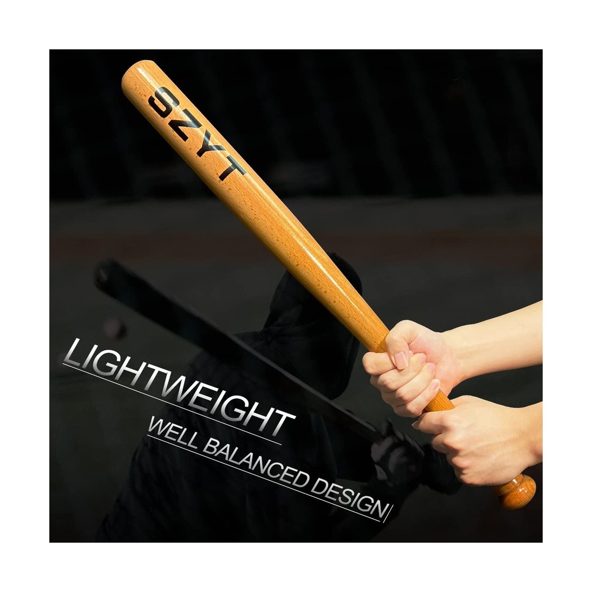 SZYT 25 inch, 29 inch, 33 inch Wood Baseball Bat Self-Defense