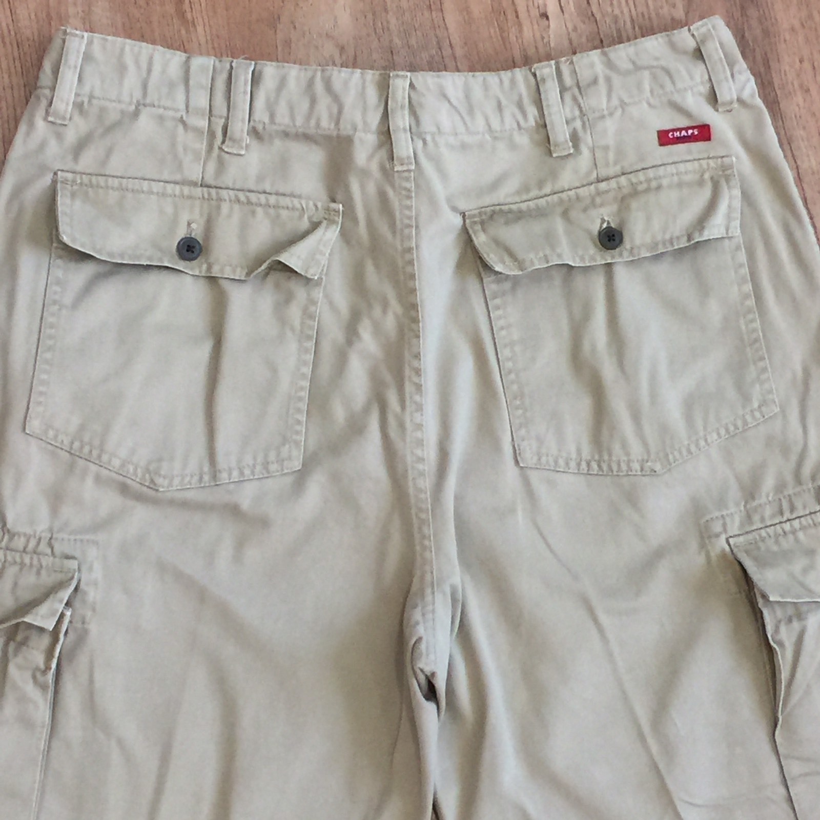Chaps Mens Cargo Pants Large Snap Close Side Pockets … Gem