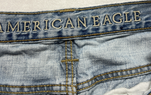 Pantalones de mezclilla American Eagle para hombre 32x32 (30) corte bota desteñido lavado claro desgastados - Imagen 5 de 16