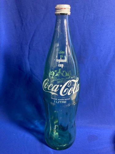 Coca Cola Coke Soft Drink Green Glass Bottle 1 Liter Vintage Retro Decorative