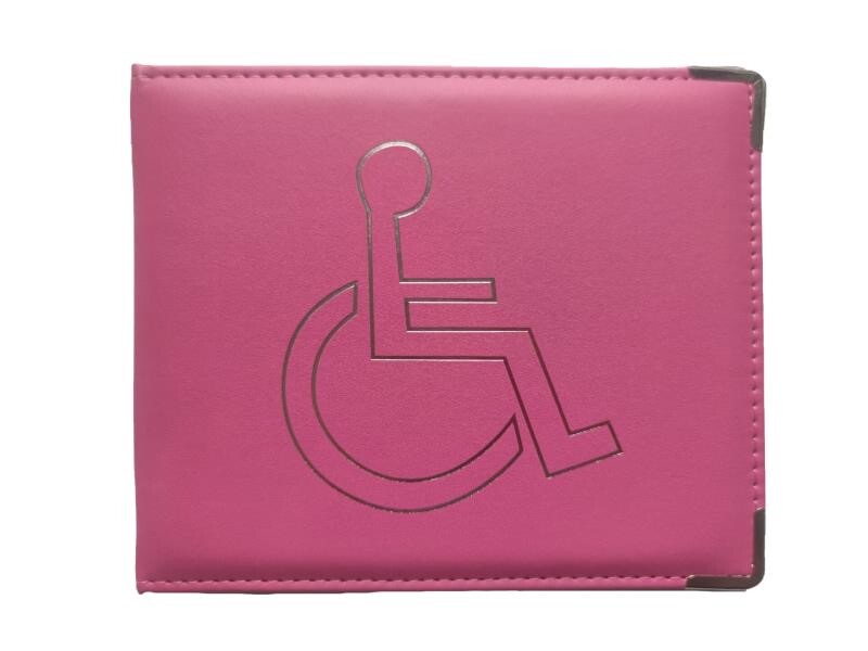 PU LEATHER DISABLED BADGE HOLDER WALLET PARKING DISPLAY WALLET METAL