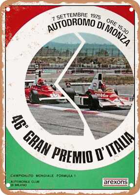 METAL SIGN - 1975 Monza Circuit 46th Italian Grand Prix World Championship