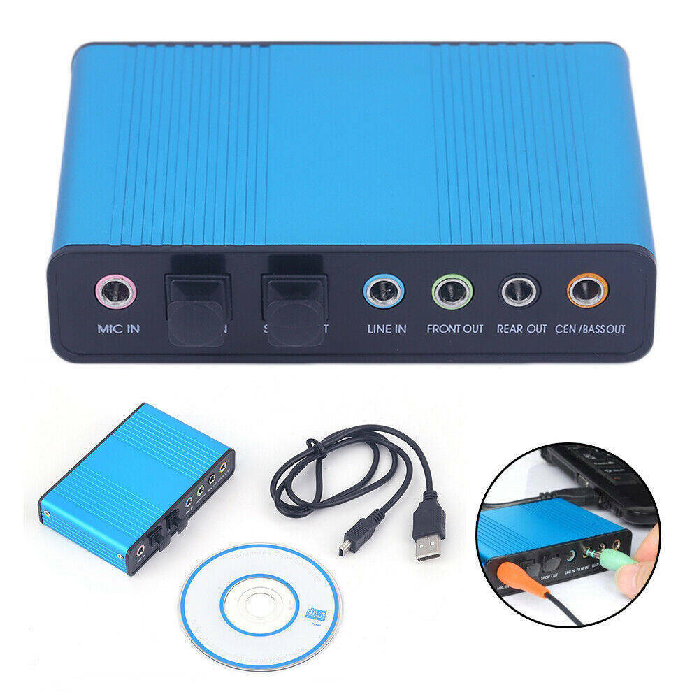 Audio Output External Sound Card SPDIF USB Blue for PC | eBay