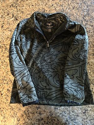 Wooly Bully Wear Colorado Olive Green 1/4 Button Pullover Fleece Women's Medium