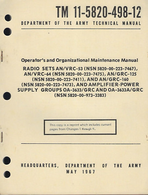 Historical book Radio Sets AN/VRC-53, AN/VRC-64 series, Operator/Unit ...