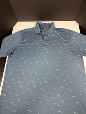 Footjoy Performance Polo Golf Shirt Mens XL Fish All Over Print AOP