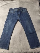 Levi's 505 Jeans Blue Men's 36x30 Regular Fit Straight Leg Denim Dark Wash