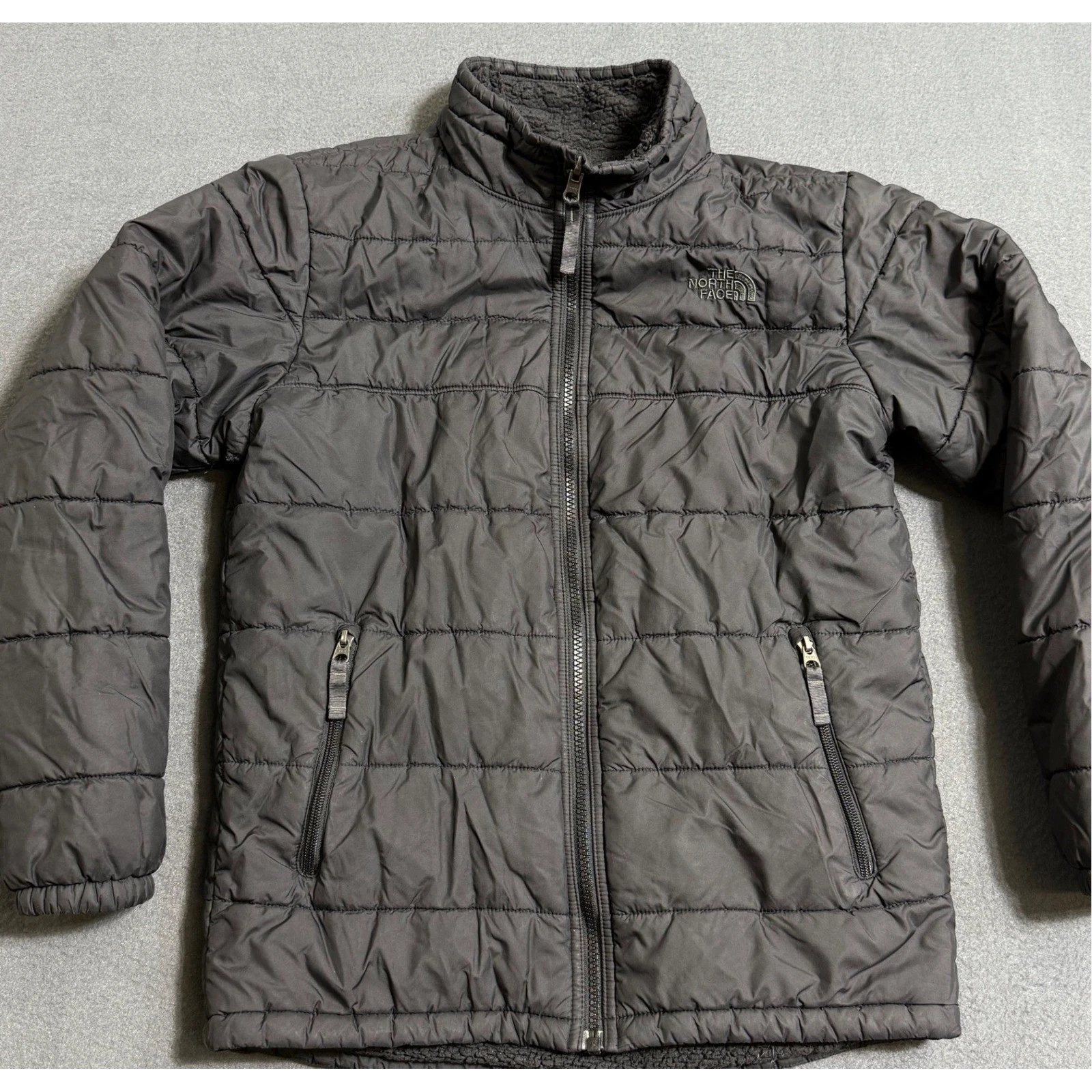 The North Face Boys Reversible Mount Chimborazo Jacket Grey Large 14/16 Puffer