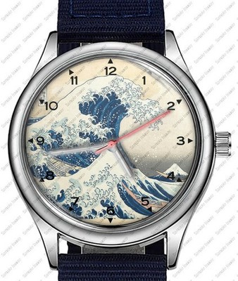 Great Wave Off Kanagawa Art Hokusai Trendy 38mm Face Wrist Watch
