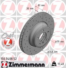 2x Bremsscheibe SPORT Z ZIMMERMANN 150.3408.52 f�r BMW E65 E66 E67 7er 730 740