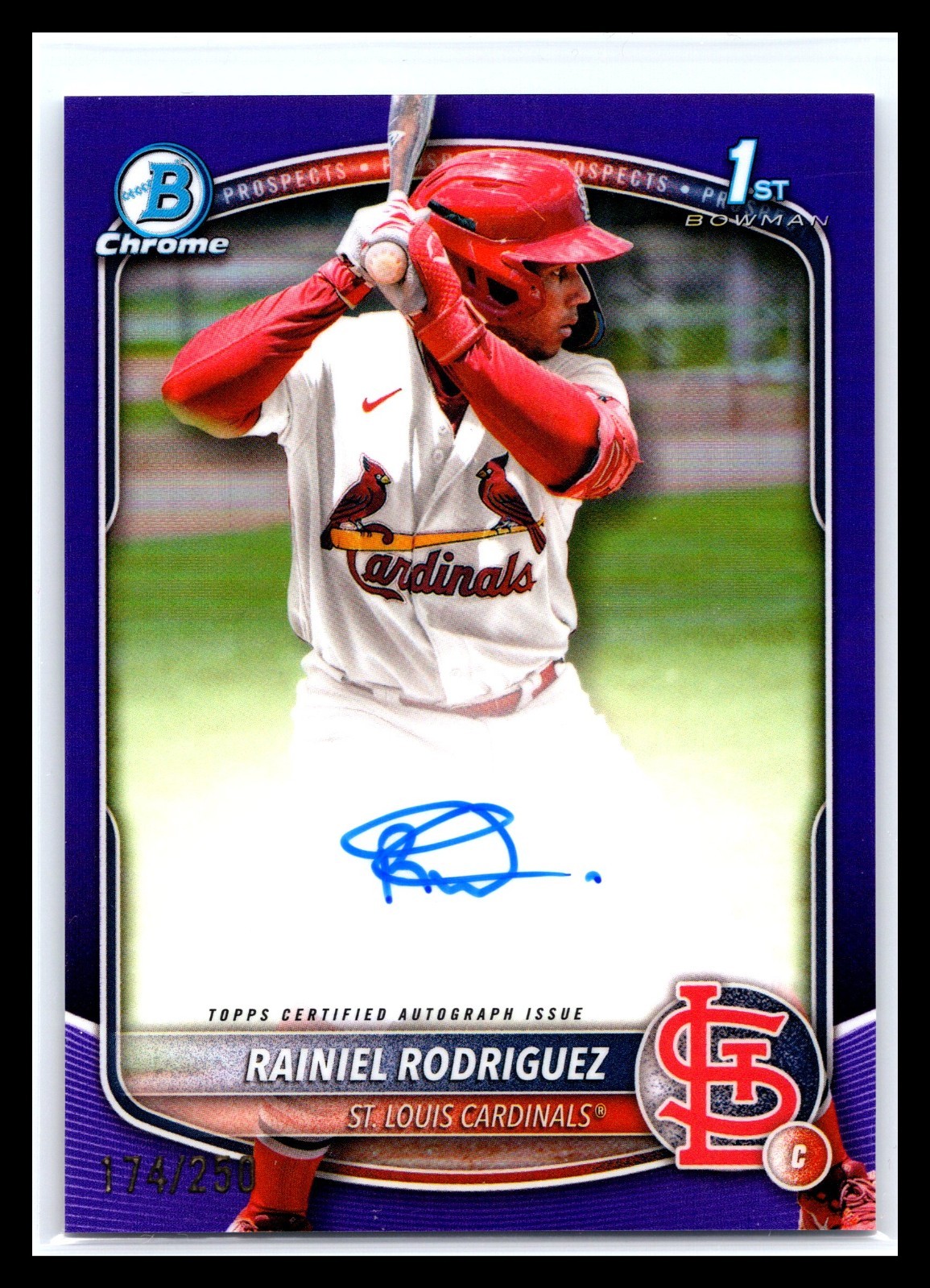 2025 Bowman Chrome 1st Auto #CPA-RR Rainiel Rodriguez Purple Refractor #/250