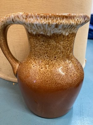 VINTAGE ANTIQUE ST. CLEMENT FRANCE POTTERY JUG PITCHER MAJOLICA,  7''