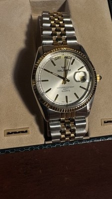 Waltham Day Date Quartz Men s Watch NOS Two Tone Jubilee Style Box Papers