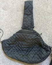 Top Paw Pet Sling Carrier Black Quilted Packable Small Dog Cat Crossbody Bag