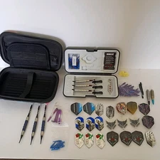 Darts and Accessories Lot with Carrying Case - Bobcat, Narwhal & More!