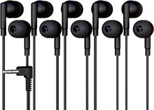 5 Pack Bulk Wired Earbuds, In Ear Headphones with 3.5mm