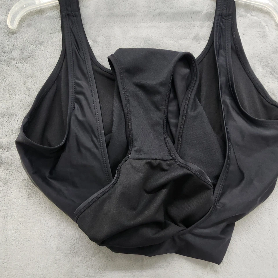 No Boundaries Swimsuit Womens XL (15-17) Black Scoop Back One-Piece High Cut - Image 3 of 4