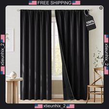 Blackout Curtains 84 Inch Long, 2 Panels, W52xL84, Toxin-Free Fabric