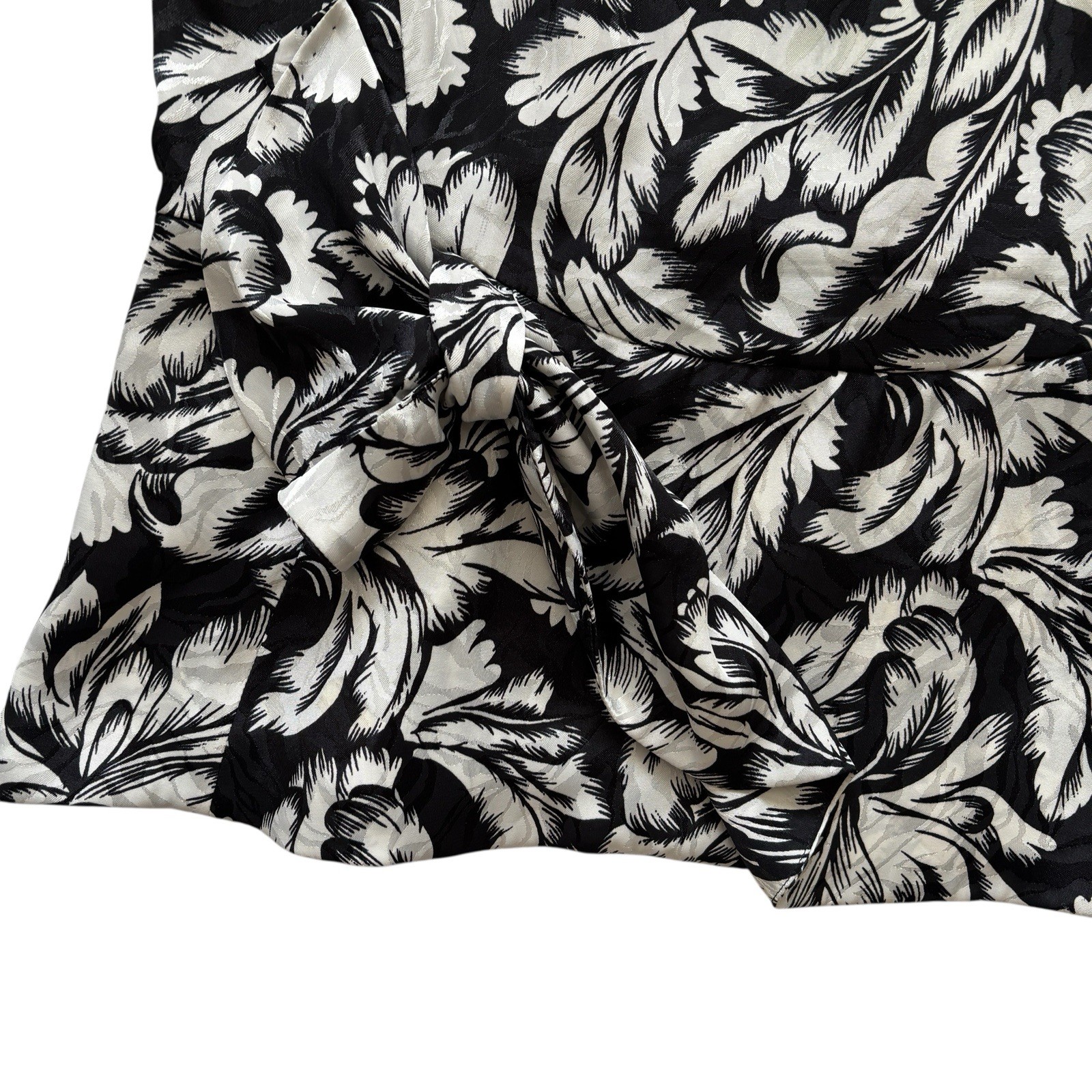 Womens Vintage Top Monochrome Baroque Print Rear Buttoned Retro Boho 12 image 3