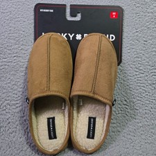 LUCKY BRAND Slippers MENS Medium Brown MEMORY FOAM 9/10 Slip On Soft furry NWT
