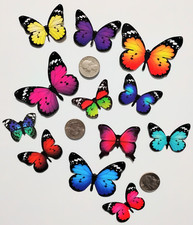 (12) Med-Large Colorful Butterfly Fridge Magnet Plastic 3D Realistic Home Decor