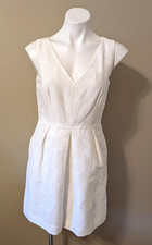 J. Crew Cotton Jacquard Seersucker Print Sleeveless Mini Dress White Size 4 NWOT