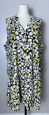 Women’s Shift dress & ruffle hem abstract Size XXL Black/White/yellow
