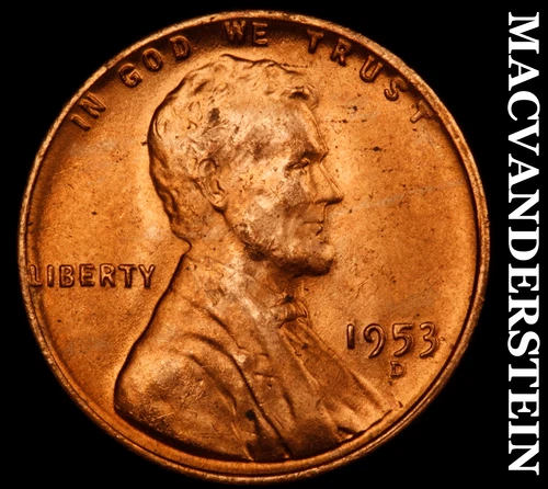 1953-D Lincoln Wheat Cent- Choice Gem Brilliant Uncirculated Luster #J5078
