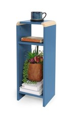 Hale Narrow Bedside Table Oslo Blue Modern Wooden Nightstand Compact