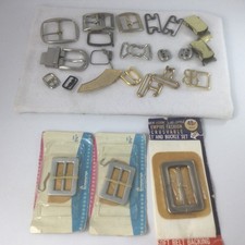 Lot of 20 Gold Silver Metal Belt Buckles Mixed Design and Sizes