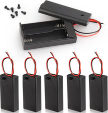 VWEICYY 6PCS 2 X 1.5V AA Battery Holder Enclosures with Wire Leads and On/Off Sw