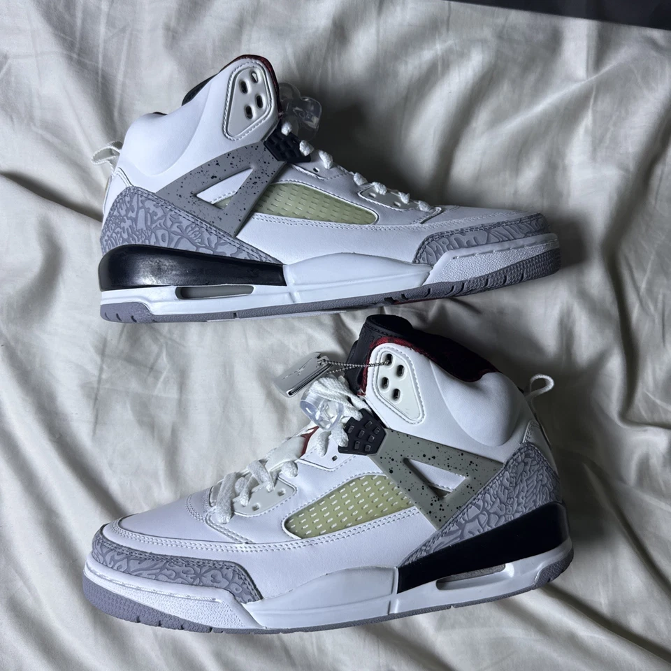 Size 9.5 - Air Jordan Spizike Cement Grey NIB Rare New Spiz’Ike White Cement - Image 3 of 4