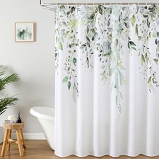 Eucalyptus Waterproof Shower Curtain Set 72"W x 72"L Pack of 1 Sage Green