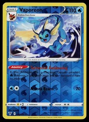Vaporeon 030/185 Vivid Voltage Reverse Holo Pokemon Card