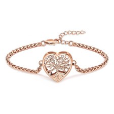 Heart Urn Bracelet for Ashes for Women Men Tree of Life Cremation Bangle Ashe...