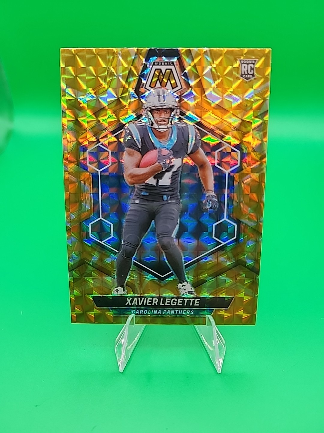 2024 Panini Mosaic - Rookies Xavier Legette #332 Reactive Yellow Mosaic Prizm