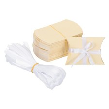 Pillow Boxes, 3.5 x 2.3 Inch, Cream  150 Pcs , Cardboard Pillow Candy Box