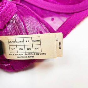 Dita Von Teese Fiamma Magenta Bra Size 32C Unlined Sexy Lace