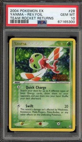 Pokemon Yanma EX Team Rocket Returns Reverse Holo Rare #28 PSA 10 Gem Mint