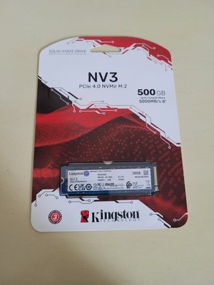 Kingston NV3 500GB M.2 2280 PCIe 4.0 x4 NVMe Internal SSD SNV3S/500G 3D NAND