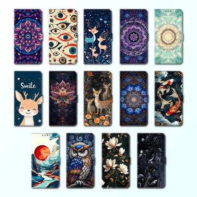 Painted Leather Flip Wallet Case Phone Cover For Google Pixel 8A 9A 9 10 Pro XL - Image 1 of 4