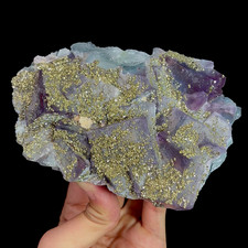 0.89kg Natural Purple Cubic Fluorite and Pyrite Mineral Specimen/Yaogangxian