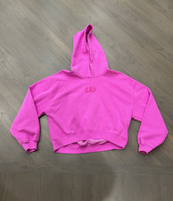 GAP Vintage Soft Crop Logo Hoodie Neon Pink Size M, Excellent Condition